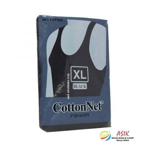 Cotton Net Men’s A-Shirt Black Extra Large