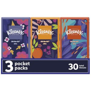 Kleenex 3 Packs - 10 Ply Tissues each (30 Tissues)