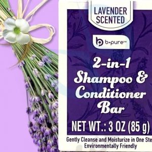 B Pure Lavender 2 in 1 Shampoo & Conditioner Soap Bar 3.2oz