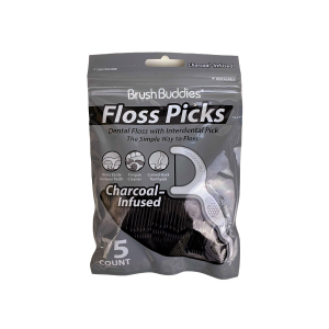 Brush Buddies Charcoal-Infused 75 Floss Picks