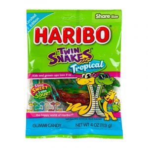 Haribo Gummi Candy twin Snakes 4oz