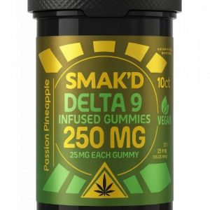 Smak'd Delta 9 Infused Gummies Passion Pineapple 250 mg 3.52 Oz