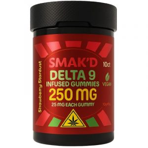 Smak'd Delta 9 Infused Gummies Strawberry Stardust 250 mg 3.52 Oz