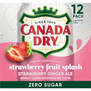 Canada Dry Strawberry Fruit Splash Zero Sugar Can 12oz