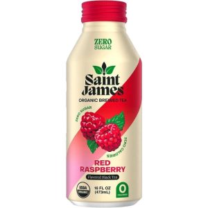 Saint James Organic Tea Red Raspberry Zero Sugar 16oz