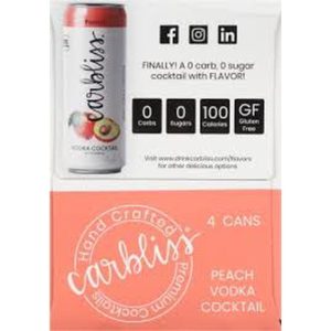 Carbliss Vodka Carbliss Peach 12oz 4pk