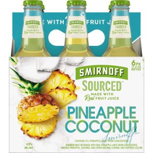 Smirnoff Sourced Pineapple Coconut 6 Pack Bottle 12oz